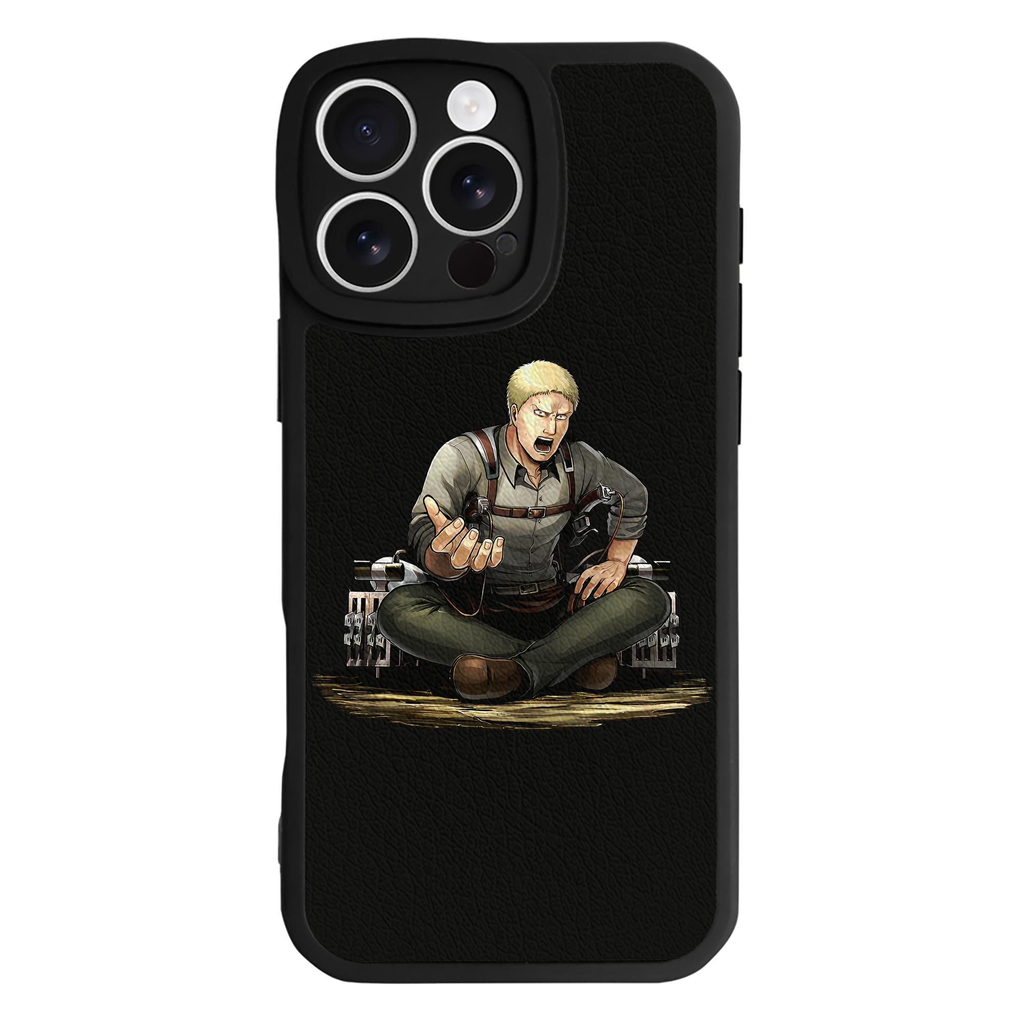 （画像用） 進撃の巨人 ライナー・ブラウン Attack on Titan Reiner Braun 【iPhone 16シリーズ対応】シリコンスマホケース（レザー調） 材質：シリコン